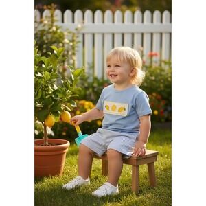 Blue Striped BABY BLUE Kids Matching Set